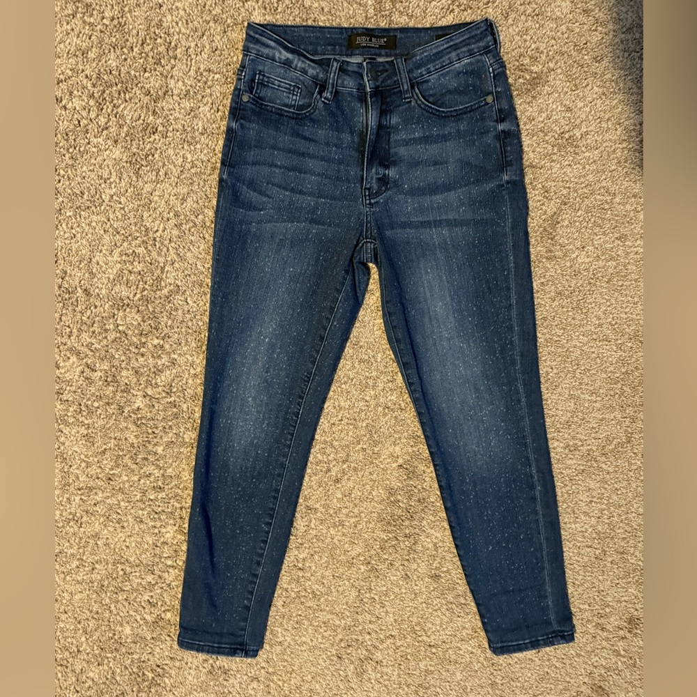 Judy Blue Dark Wash Speckled Relaxed Fit Jeans